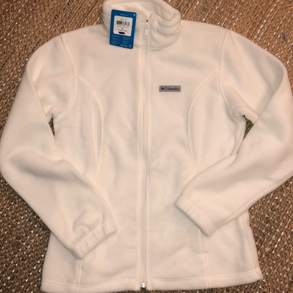 New with tags white Columbia fleece zip up